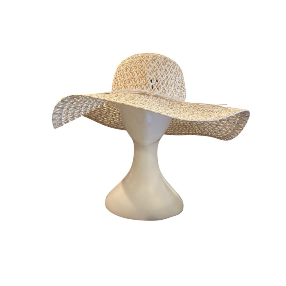Jane & Berry Floppy 100% Paper Summer Beige & Brown Hat One Size